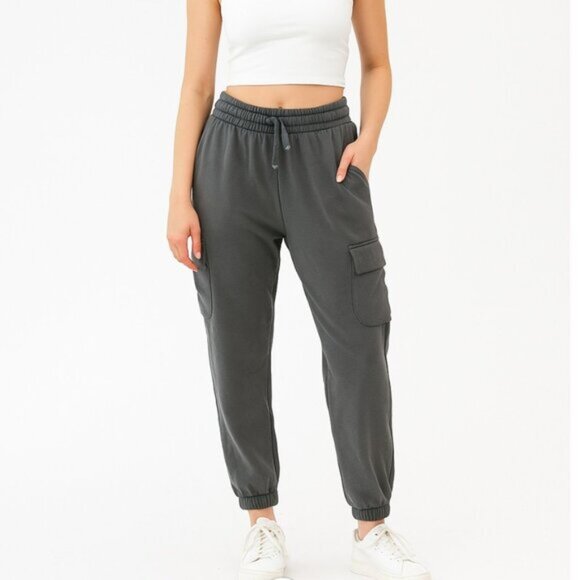 ZARA Cargo Charcoal Gray Women's Sweatpants Size M - Picture 1 of 10